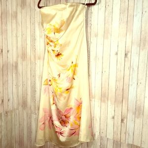 Banana republic 100% silk strapless floral dress 2
